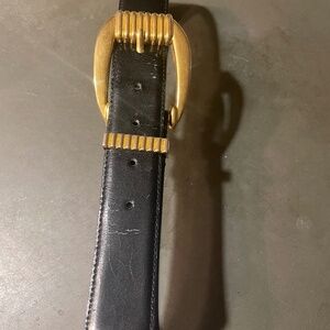 Ladies Black Leather Belt Size M